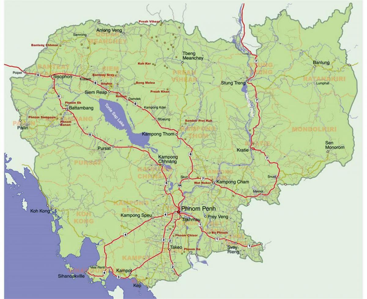 کا تفصیلی نقشہ کمبوڈیا