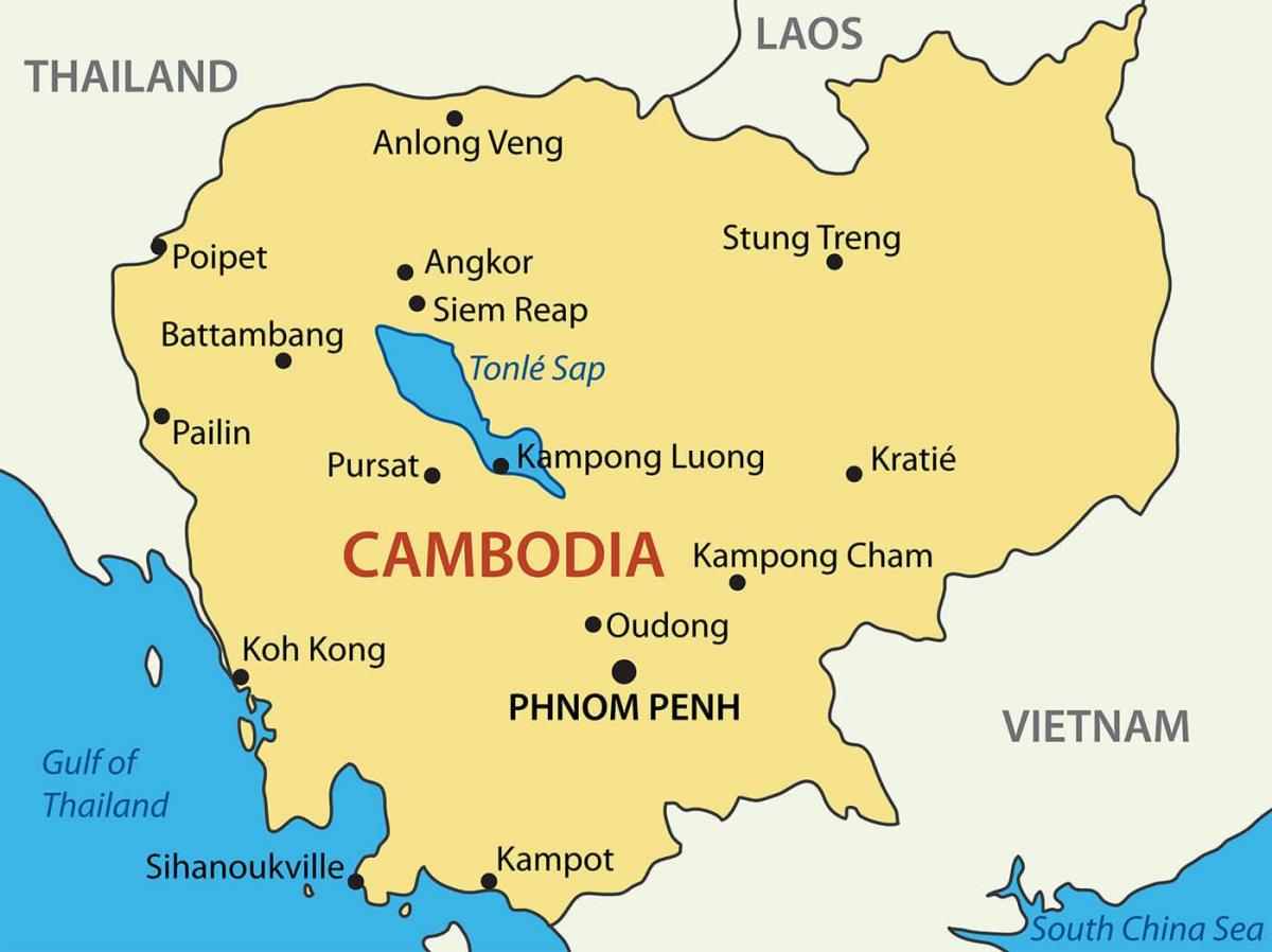 کمبوڈیا شہروں کا نقشہ
