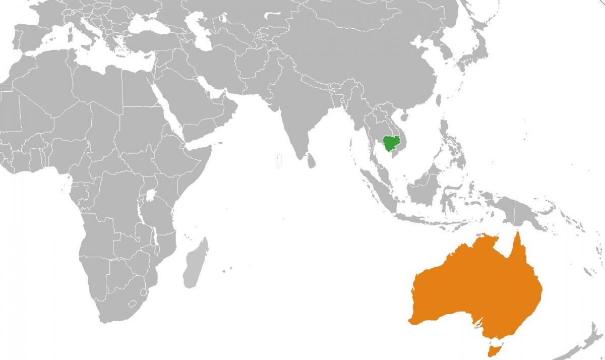 کمبوڈیا کے نقشے میں دنیا کے نقشے